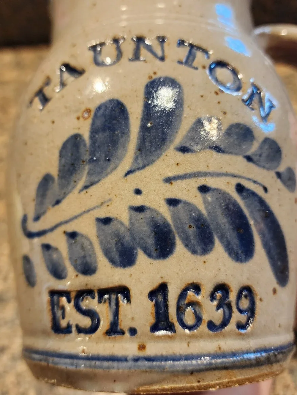 Westerwald Pottery Salt Glazed Pitcher FromTaunton, MA